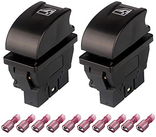 Gebildet 2pcs Interruttore Alzacristallo Elettrico Universale a 5pin Momentaneo a 5pin Pulsante Interruttore Alzacristalli Elettrico per Auto Montaggio a Pannello DC12V 24V, Corrente Nominale 20A