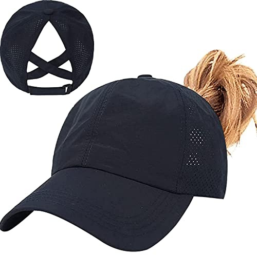 Enwokran Baseball Cap Damen Mesh Schnell Trocknende Pferdeschwanz Baseballkappe, Sonnenschutz Laufkappe Basecap Hut Einstellbar Ponytail Baseballmütze UV Sonnenhut Sonnenschutz Hüte