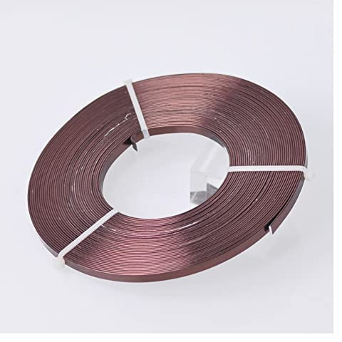 ZJCNHY Basteldraht 1 Rolle 5 x 1 mm 12 Farben Flacher Aluminiumdraht aus weichem Metall for die Schmuckherstellung DIY Handwerk Schnur (Color : 9, Size : 5x1mm (10meters))