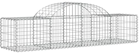vidaXL Paniers à gabions arqués 40 pcs 200x50x40/60 cm fer galvanisé, gabion, cage de gabion, panier de mur de gabion, mur de gabion