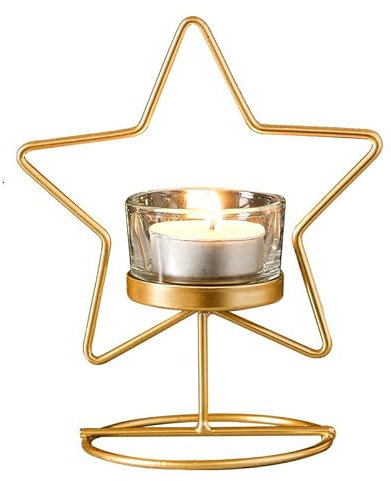 Kerzenhalterhalter Nordic Stil Goldene Schmiedeeisen Kerzenhalter Dekoration Candlelight-Dinner Hause Tisch Kreative Aromatherapie Kerzenhalter Tasse Kandelaber (Color : B)
