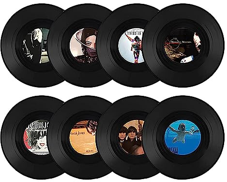 8 Pezzo Decorazione Da Parete Per Dischi In Vinile, Decorazioni Da Parete Per Musica Da Record, Decorazioni Musicali Decorazione Record, Per Decorare Bar, Caffè, Casa (7 pollici, modello casuale)