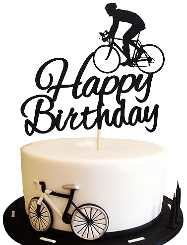 Arthsdite 1 Stück Geburtstagstortenaufsatz mit Fahrrad, Kuchendekoration für Geburtstagspartys, Sport-Themen-Dekoration