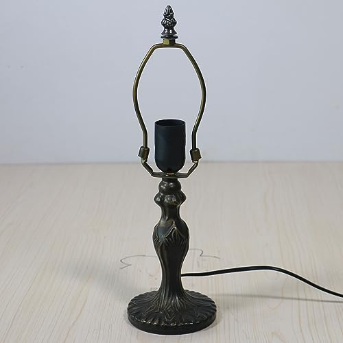 BOTOWI Tiffany Tischlampensockel Ersatz, nur 15 hohe Schreibtischleuchten römischer Sockel Bronze passend für 8 Zoll Tiffany Style Buntglas-Lampenschirme,Alloy