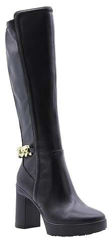 Liu Jo Stivali in Pelle Alti c/Catena Now 38 Nero 22222, 36