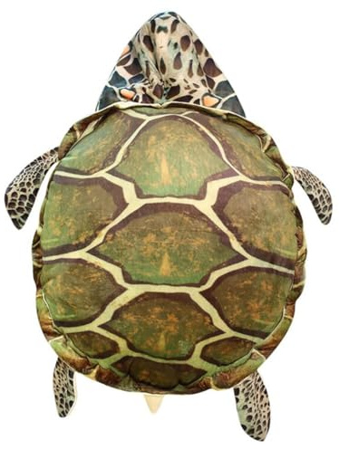 Wearable Turtle Shell Pillow Funny Turtle Shell Costume Giant Turtle Plush Toy, Creative Gift for Adults Kids (Green, 40 Inch)