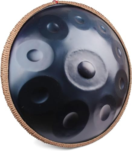 ANTETOK Handpan Drum Instrument, 440Hz 22 Zoll 10 Noten Blau, Handgefertigte Stahltrommel in D-Moll mit weicher Handpan-Tasche, Harmonische Percussion für Klangheilung, persönliche Meditation, Yoga