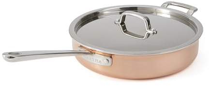 Martha Stewart Martha 3.5-Quart Stainless Steel Straight Sided Saute Pan w/Lid - Copper Exterior/Satin Interior