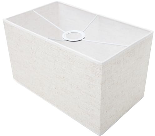 Housoutil Lampenschirm Aus Leinen Stoff Rechteckig 13.39X7.87X7.87 Zoll Staubdichte Lichtabdeckung Für Wohnzimmer Schlafzimmer Hotel Tischlampe