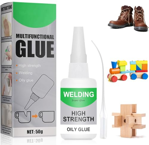 Welding High-Strength Oily Glue - 50g, Schweißen Hochfester Ölkleber, Sekundenkleber Extra Stark, Mächtiger Universalkleber für Kunststoff, Holz, Keramik, Leder (1 Stück)