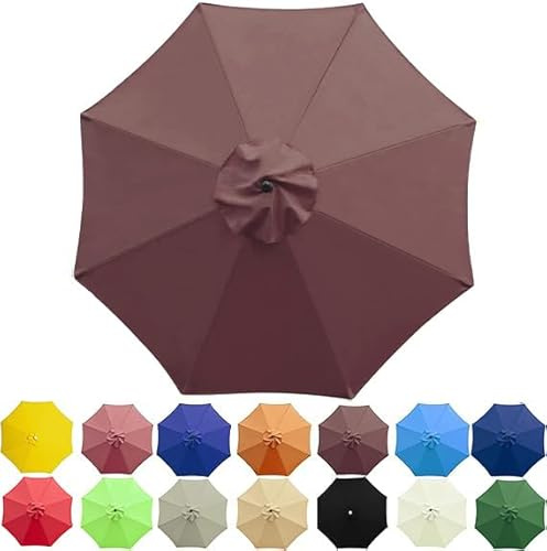 SANTUO Sonnenschirm Ersatzbezug 2m/2.3m/2.5m/2.7m/3m/3.5m/4m 6/8 Streben, UV-Schutz Ampelschirm Bezug, Wasserdicht Schirmbezug Sonnenschirm Ersatzteile für Balkon, Garten, Pool und Strand