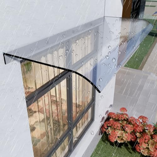 Vordach für Haustür, Überdachung Haustürvordach, Klare Fenstermarkise, Hauseingang Dachplatten Aussen, Unsichtbare Fenster Außenmarkise, Wetterfest, UV-Schutz Türüberdachung, für Terrasse,Balkon (Siz