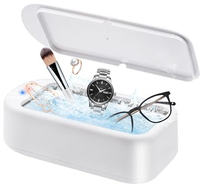 Mcbazel Nettoyeur Ultrasonique Cleaner 640ML avec Charge USB, Jusqu'à 50000Hz Machine de Nettoyage Ultrasonique Ménagère avec 2 Réglages de Minuterie pour Bijoux/Lunettes/Bracelet de Montre