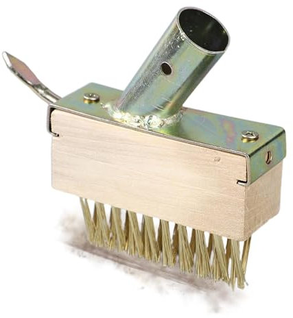 Eliminación de musgo de adoquines – Removedor de musgo portátil de cerdas de alambre | Herramienta de limpieza de cubierta de ángulo de 45 grados, herramienta de limpieza manual de lechada para acera