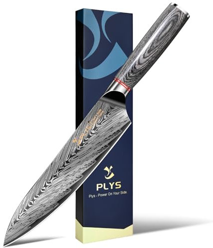 Plys Schwarz Küchenmesser Profi Scharf Kochmesser: Titanbeschichtet Hackmesser Japanisches Küchen Messer Edelstahl Gemüsemesser Holzgriff Männer Geschenke