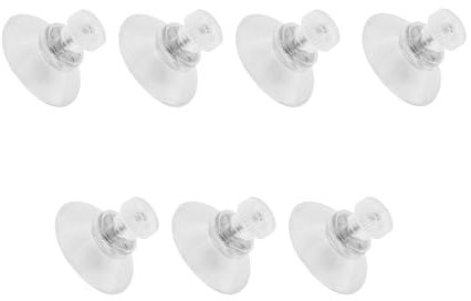 Juego de 7 ventosas de plástico transparente con tuerca moleteada, ventosa para ventana, coche, decoración (transparente)