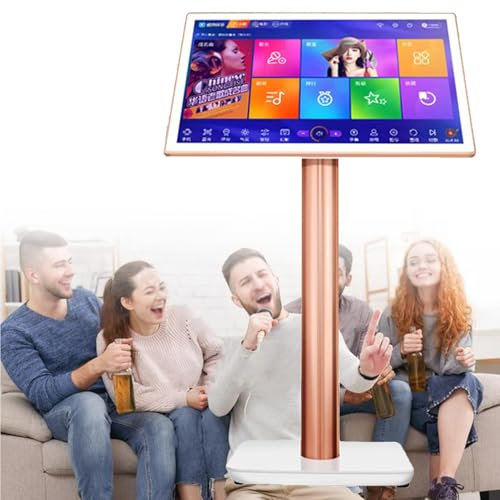 Máquina de karaoke profesional, reproductor de karaoke inteligente con pantalla de letras, 27 idiomas, pantalla táctil capacitiva de 22 pulgadas, reproductor de cine en casa en línea, blanco, 8 TB