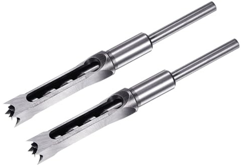 sourcing map 2pcs Square Hole Drill Bit 16mm(5/8) High Carbon Steel Hollow Mortiser Auger for Woodworking Carpentry Mortise Tenon Machine