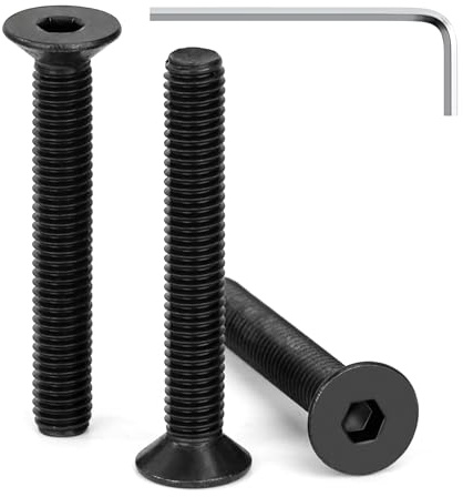 Tunejoy 30 Stück M5 x 35 mm Senkkopfschrauben Schwarz Senkschrauben Edelstahl A2 V2A Senkkopf Innensechskant DIN 7991 Vollgewinde mit Inbusschlüssel