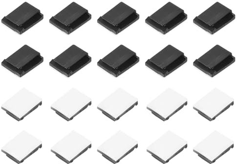 QUARKZMAN 100 Stück Selbstklebende Kabelclips Schwarzer Kabelclip Draht Halter Organizer Wand Kabelmanagement Kabelorganisation für Tisch Wand Kabelbündel