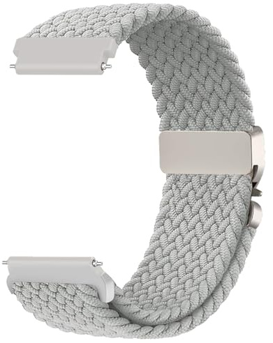 Issinlky 18mm Nylon geflochtene armband Kompatibel mit Garmin Venu 2S/Venu 3S/Vivomove 3S/Vivoactive 4S/Forerunner 255s/255s Music/265s, Quick Release Ersatz elastische armband für Frauen Männer