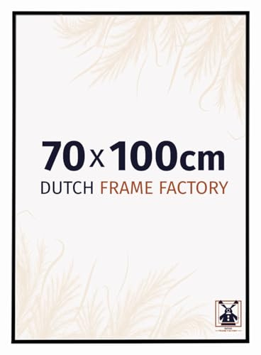 Dutch Frame Factory - Bilderrahmen 70x100 cm Schwarz Matt - Kunststoff | Antireflex-Acrylglas aus Kunststoff, Wandmontage, Geeignet für Fotos, Poster und Puzzles, Easy, Made in Holland