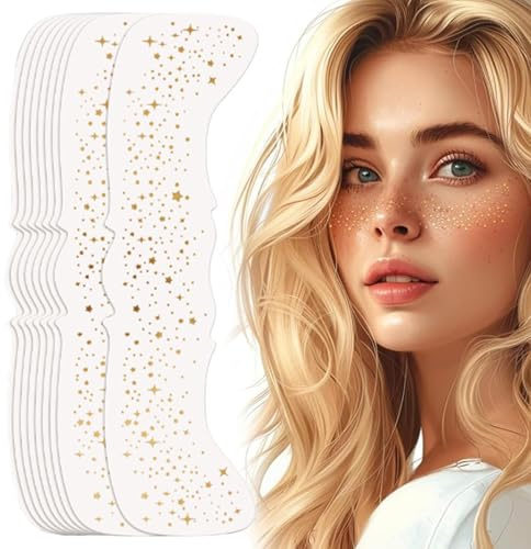 Glitter ansikte fräknar tatuering 10 stycken varm prägling festliga fräknar henna fräknar, henna fräknar tatuering film, för kvinnor (stjärna)
