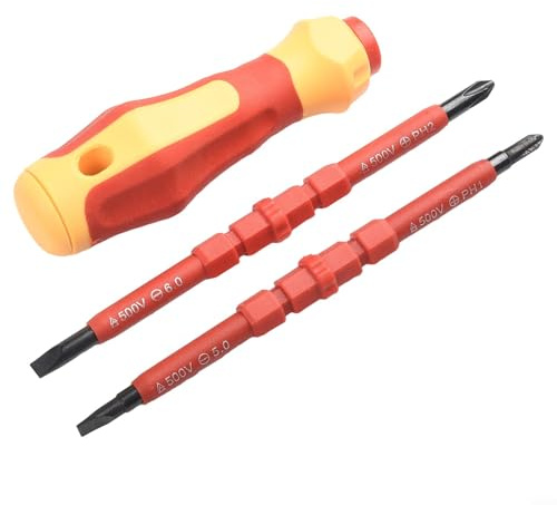 3 cacciaviti professionali per elettricisti con impugnatura comoda e punte magnetiche