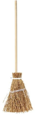 Escoba de bruja | Pequeña escoba de paja - Accesorio de brujas para actuaciones teatrales, vacaciones, reuniones familiares, espectáculos de máscaras