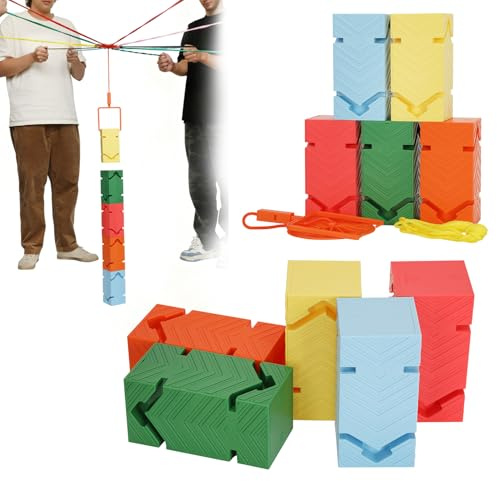 5 Pcs Teamwork Building Blocks Set, Upgrade Team Building Games for Adults & Teenagers, Durable Teamwork Building Blocks for Corporate Team Building Activities, School Sports Day & Outdoor Parties