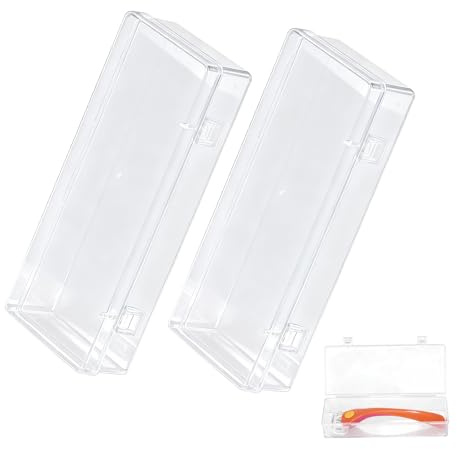 Razor Travel Case Compatible with Billie, 2 Pack Razor Protector Transparent Cover, Portable Plastic Shaver Storage Case with Double Clasp, Travel Holder for Razors and Blades, for Men and Women