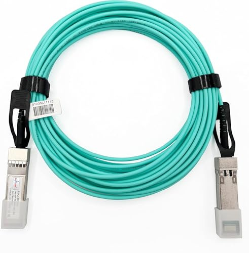 Elfcam® - 0,5m Cavo Ottico Attivo OM3 SFP+ a SFP+ AOC 10 Gbit/s Compatibile con Freebox Ultra Delta (0,5 Metri)