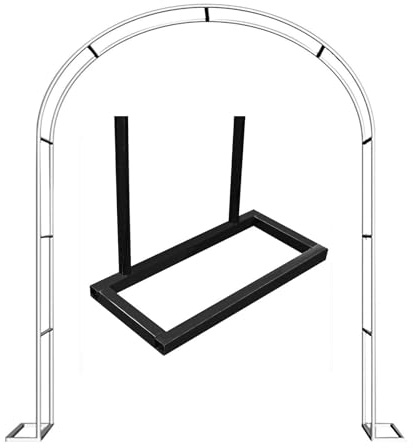 Großer Rosenbogen aus Metall für den Garten, wetterfest und rostfrei, ideal für Kletterpflanzen und Rosen, weiß, Maße: B 280 x H 220 cm, perfekt für Outdoor-Dekoration