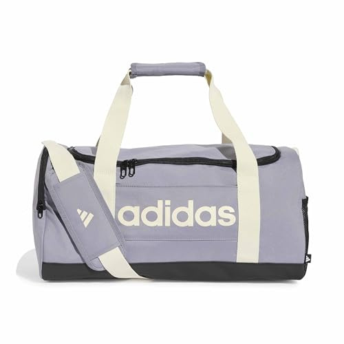 adidas Unisex Essentials Linear Duffel Bag Duffel_Bag, Slate/Ivory, S
