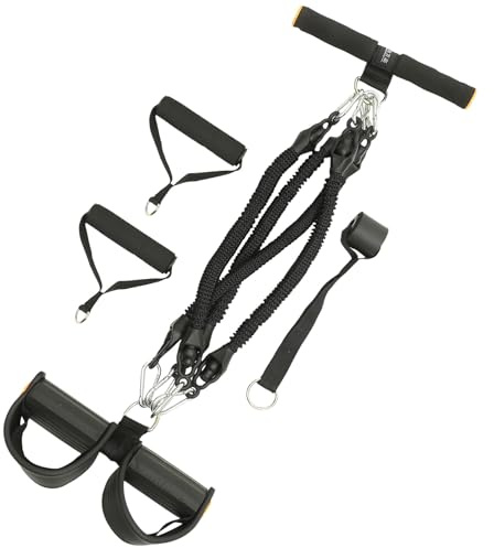 BELLIFFY Cuerda Elástica de Resistencia para Ejercicio Casa Pedal Multifuncional con Banda Antideslizante y Protección Reforzada Equipo para Entrenamiento de Abdomen y Brazos