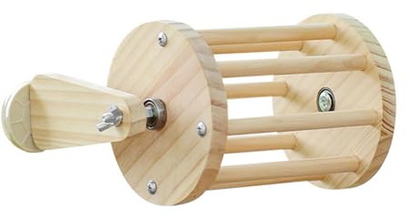 Qianly Heuraufe Aus Holz, Drehbare Heuraufe, Grashalter für Meerschweinchen Und Hamster