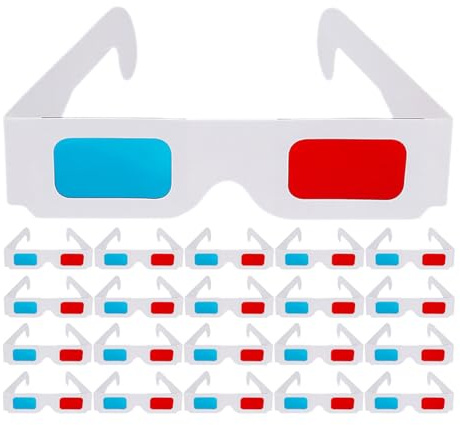 Ipetboom Occhiali 3D di Carta e Cartone Rossi e Blu 90 Pezzi Usa e Getta per Film 3D TV e Proiettori Leggeri e Resistenti per Feste Home Theater
