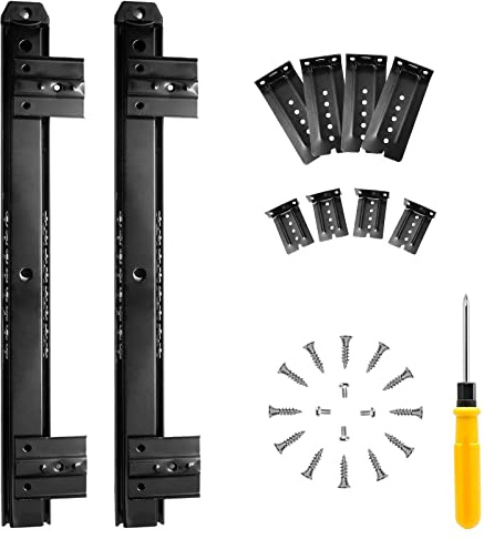 Glissières de tiroir pour Clavier de 35,6 cm, Rails coulissants à roulement à Billes – avec Support réglable en Hauteur – pour Montage sur Plateaux et tiroirs de Clavier d'ordinateur, Bureau,