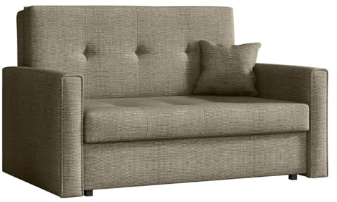 Mirjan24 Sofa Viva Bis II mit Schlaffunktion, 2 Sitzer Polstersofa mit Bettkasten inkl. Kissen, Schlafsofa Sofagarnitur, Bettsofa, Wohnlandschaft, Farbauswahl (Spirit 3)