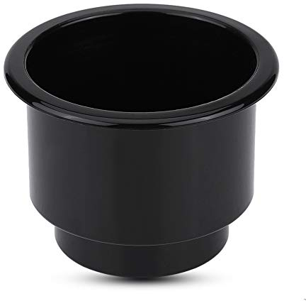 Portabicchieri universale per bevande, portabottiglie per montare supporto per ripiano portaoggetti con foro di scarico (Black)