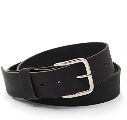 Main Street Forge Journeyman Leather Belt | Made in USA | Black w/Silver Buckle | Size 36