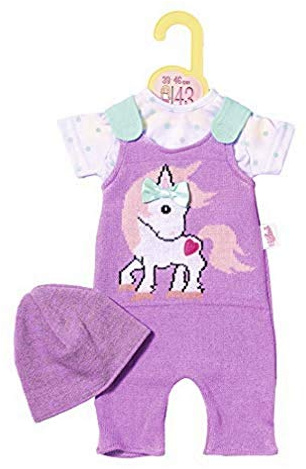 Dolly Moda Strickstrampler mit Mütze, Puppenkleidung 39-46 cm