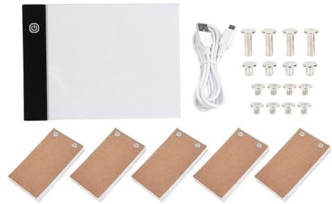 VBESTLIFE LED Hand Zeichenbrett Ultradünne A6 Kinder USB Painting Tracing Tragbare Lichtbox Flip Book Kit Set Malerei Kunstzubehör(USB)