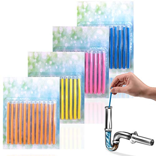 JAWA Abflussreiniger Sticks - 48 Abfluss Sticks um Verstopfungen vorzubeugen - Kraftvolle Abfluss Geruchskiller - Erfrischende Abflusssticks - Drainsticks für die Rohrreinigung