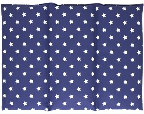 Coussin aux pépins de raisin - Taille 40x30-3 compartiments - bleu étoilé - Coussin thermique - Coussin aux graines - Compresse froide -