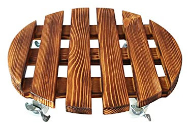 YiYYPT Pflanzenroller mit 4 Lenkrollen für Innenbereich rund Rolluntersetzer Pflanzenroller Transporthilfe für Pflanzen Blumentopf Ständer für Balkon Durchmesser 25cm/30cm/35cm/40cm (D: 40cm)