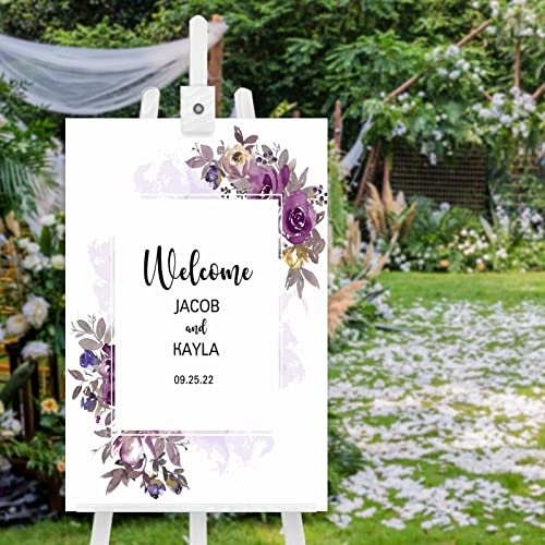 Personalisiertes Hochzeitsschild aus Holz, Willkommensschild für Hochzeit, Eingang, Willkommen bei unserer Hochzeit, vertikales Holzschild für Hochzeiten, 76,2 x 50,8 cm