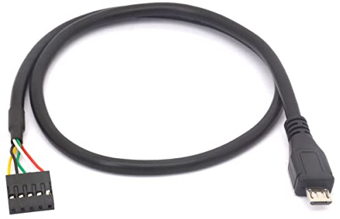 CALANDIS Dupont Extender Cable(50cm) | 5 Pin Motherboard Female Header to Micro USB Male Cord (Micro Male)