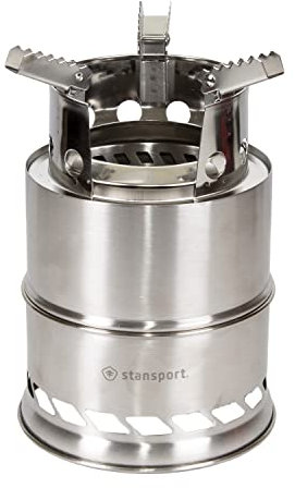 Stansport Stainless Steel Wood Burning Stove Small - Portable Camping Backpacking Hiking - Picnic BBQ