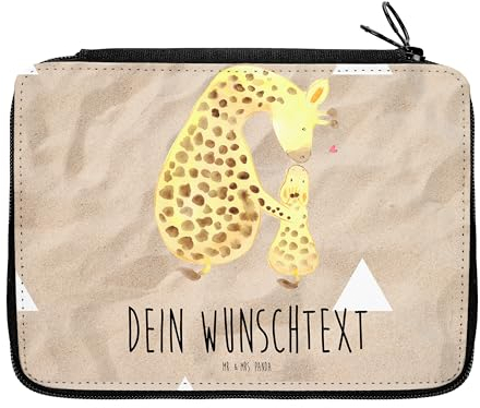 Mr. & Mrs. Panda Personalisierte Federmappe Giraffe Kind - Geschenke, Stifterolle, Afrika, Lieblingsmensch, Mutter, Federmäppchen mit Namen, PersonalisierteS, Tochter, Mama, Stiftemappe, Sohn